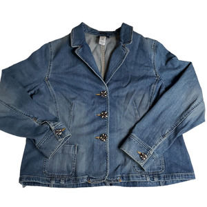 Jones New York Sport Premium Denim Stretch Jean Blazer -  XL
